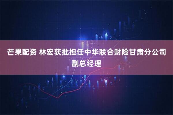 芒果配资 林宏获批担任中华联合财险甘肃分公司副总经理