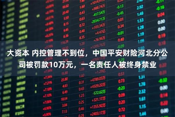 大资本 内控管理不到位，中国平安财险河北分公司被罚款10万元，一名责任人被终身禁业